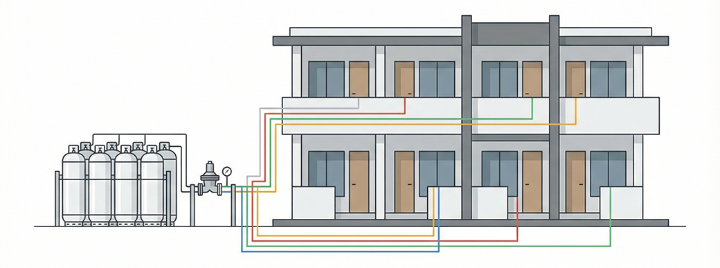 設備・配管工事が完了したら、ガス会社が開栓作業と点火試験を行い、安全に使用できることを確認