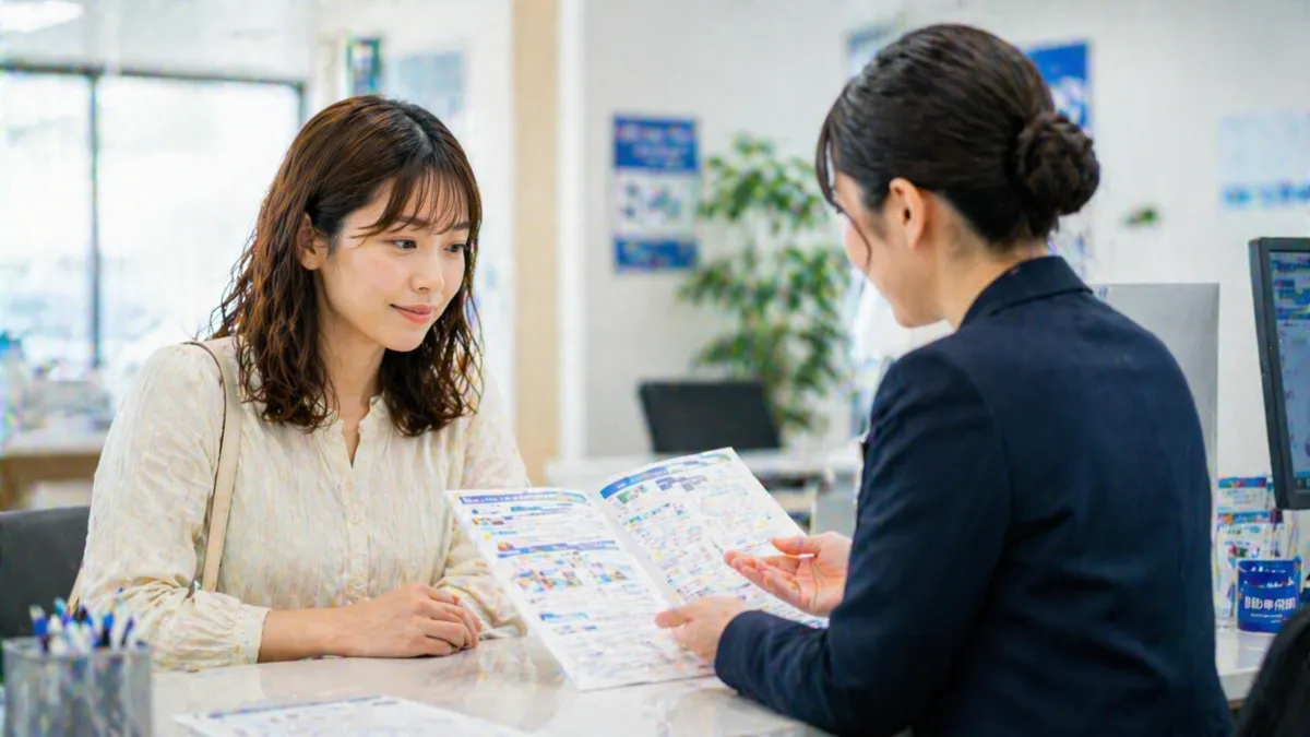 税金・費用の違いの説明を受けている女性