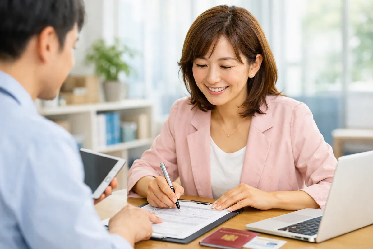 固定資産税を確認している女性