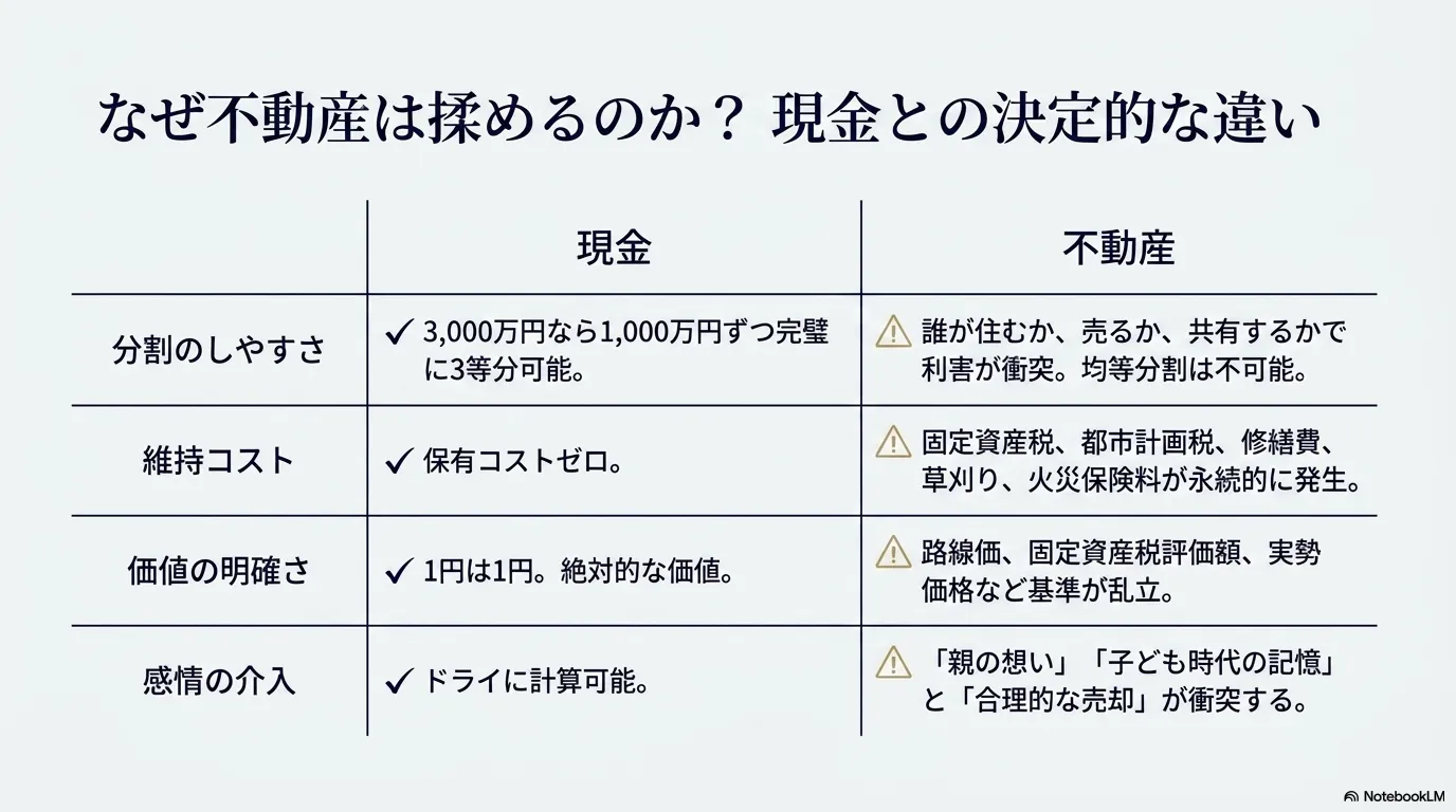不動産相続が揉めやすい大きな理由